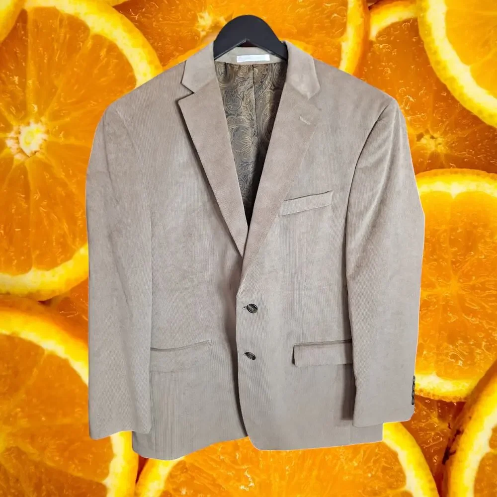 Lauren by Ralph‎ Lauren Men's Rustic Tan Stretch Corduroy Sport Coat Size 44R